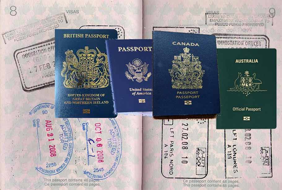 Travel Visas for US, UK, Canadian and Aussies