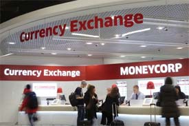 Moneycorp foreign currency branch in London airport